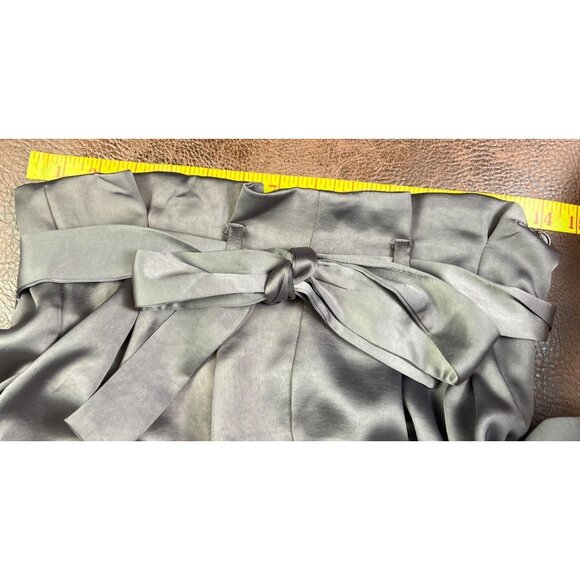 Womens Mustard Seed S Brown Satin High-Waisted Tie Front Pants - Picture 4 of 11